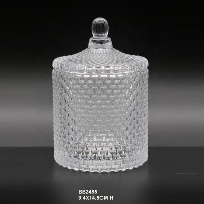 China Viable glass clear and color of tableware glass jar container sugar jar gift box for sale