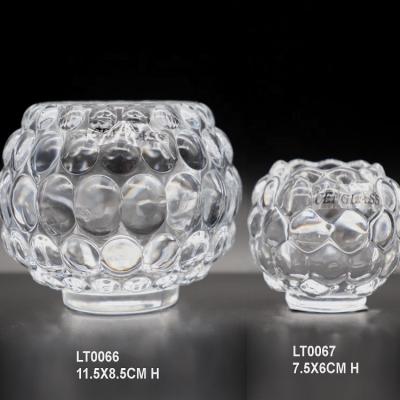 China Home Decoration Hand Pressed Color Glass Sconce Tea Light Holder Clear Or As Request for sale