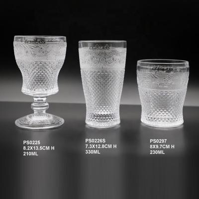 China hand pressed drinking glass cup tumbler ball high and tumbler color clear or as request round for sale