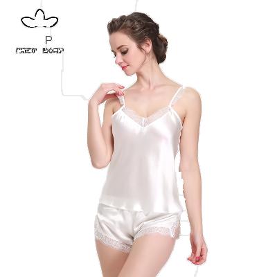 China 16MM High Grade 100% Silk Wholesale Women Thermal Sleepwear Pajama Sets Luxury Women Sleep Top And Bottom for sale