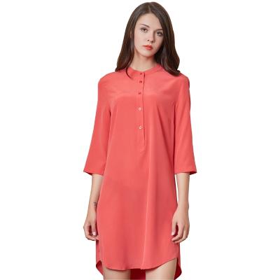 China Wholesale Anti-Static Women Dress Customizable LOGO And Pattern Skirt Shirt Luxury Silk Dress for sale