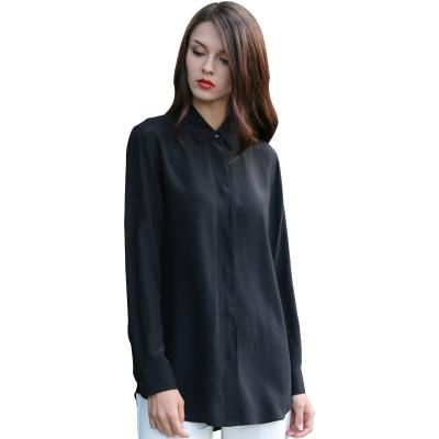 China wholesale Anti-wrinkle factory price silk blouse luxury fashion and silid color mulberry silk casual shirt for sale