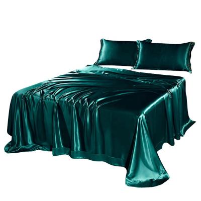 China Lightweight and high quality anti-pilling can be customized silk flat sheets bedspread silk bedding sheet for sale