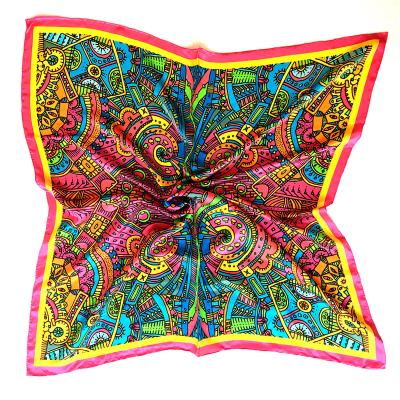 China Factory price 12mm square cheap satin square silk scarf with high quality hand sewing for spring wearing for sale