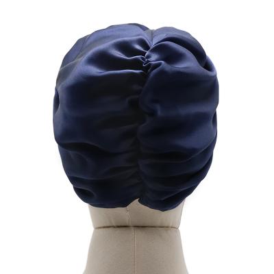 China European and American elegant adult colors solid 30 colors design satin sleep hat hood silk silk with bows hair protection for sale