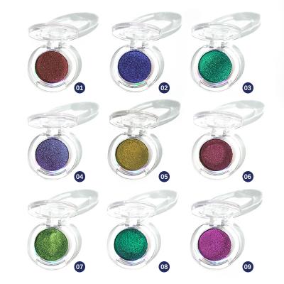 China New Technology 9 Colors Waterproof Custom Label High Pigment Powder For Glitter Pressed Chameleon Eyeshadow for sale