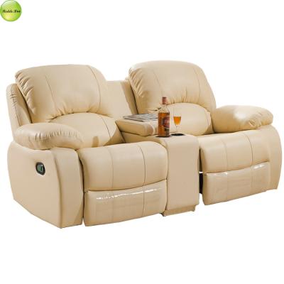 China (Height) adjustable manual function recliner sofa with tea table made in china sofa factory for sale