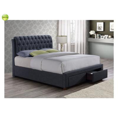 China Modern Queen Size Super Cotton Fabric Bed With Drawer B1013 for sale