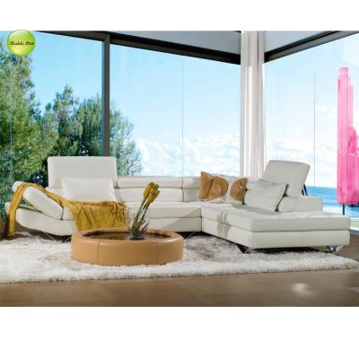 China (Others) Modern Design Adjustable High End Leather Cover Living Room Furniture Set Luxury L Shape Sofa 8088 for sale