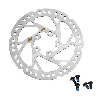 China Customized steel brake disc front and rear disc brake plate stainless steel caliper rotor cruiser bike bicycle parts for sale