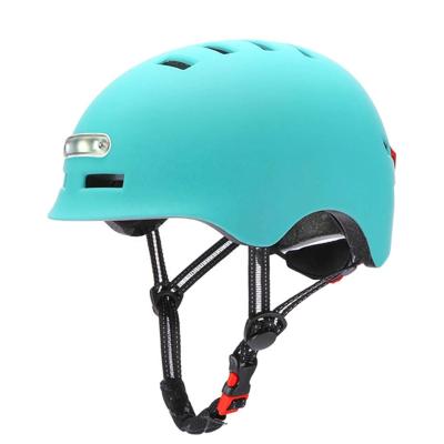 China PC fashion riding helmet with headlight and rear warning light scooter helmet motorcycle electric protective gear for sale