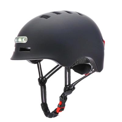 China Universal PC Scooter Safety Helmet One-Piece Protective Riding Helmet With Safety Warning Light Cycling Equipment for sale