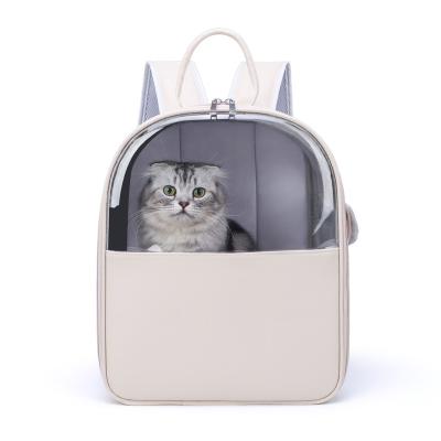 China Wholesale Retail Cat Carrier Bag Outdoor Waterproof Pet Double Shoulder Crate Animal-Portable Transparent Breathable Travel Backpack for sale