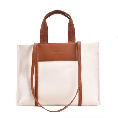 China Wholesale Retail Women Japanese Style Girls Canvas Waterproof Handbag Water Resistant Shopping Bag Casual High Capacity Tote Bag Large Capacity for sale