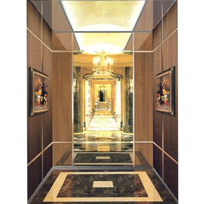 China Hairline S.S Luxurious Titanium Mirror Etching Hairline Stainless Steel Elevator Cabin for sale