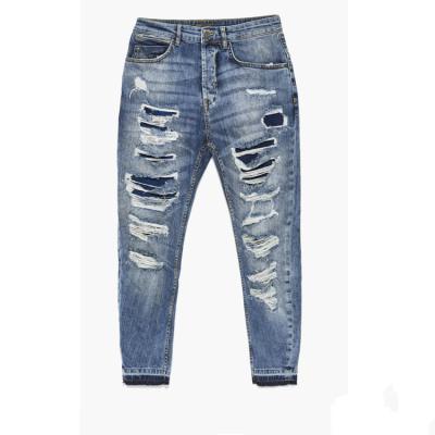 China Factory Man Breathable Biker Damage Jeans Pants Casual Denim Blue Jeans for sale