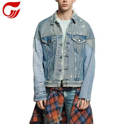 China 2021 Fashion Viable Middle Man Custom Crop Blue Lattice Jacket for sale