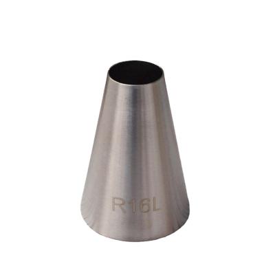 China Sustainable #R16L Round Piping Nozzles Pastry Tips Cake Cream Decorating Baking Tool Stainless Steel Cupcake Cookie Icing Tips DIY Macaroon for sale