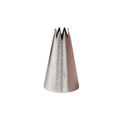 China Sustainable #21 Small Size Open Star Icing Piping Tips Nozzle Cake Decorating Tip Stainless Steel Baking Tools For Cakes Bakeware for sale