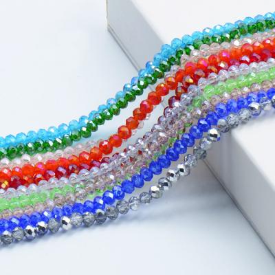 China Bags 6mm Rondelle Glass Bead Strands in Assorted Colors for sale