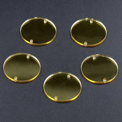 China Flatback Factory Supply Topaz Gold 16mm Series Sew On Mirror Acrylic Stones For Costumes for sale