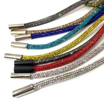 China Crystal cord 135-140 cm luxury diamond bling bling crystal cords for hoodies and pants for sale