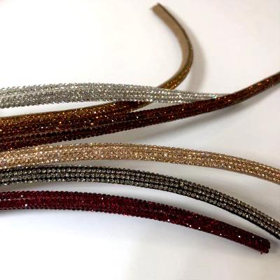 China Crystal rope lines 3 to 10 lines half crystal rope rhinestone around the crystal belt for lady shoes for sale