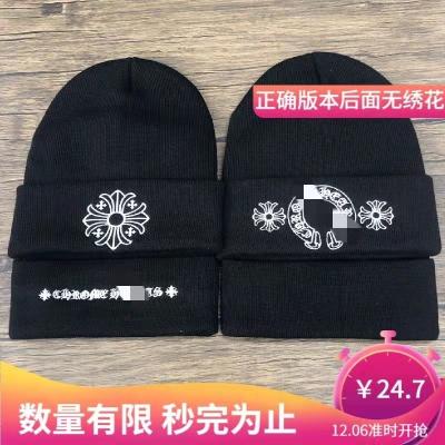 China OEM LOGO Chrome Hearys LOGO Chrome Hearys Warm Knitted Women's Season Chunky Wool Hat Caps Cold Trucker Caps for sale