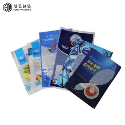 China Recyclable custom plastic frozen food packaging for pouch resealable wholesaler transparent nylon seafood doypack zipper vacuum bags for sale