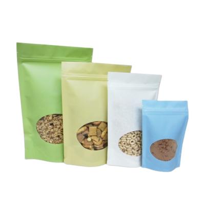 China Food Grade Recyclable Clear Mylar Stand Up Pouch With Window Doypack Pouch OPP BOPP Plastic Packaging Custom Ziplock for sale