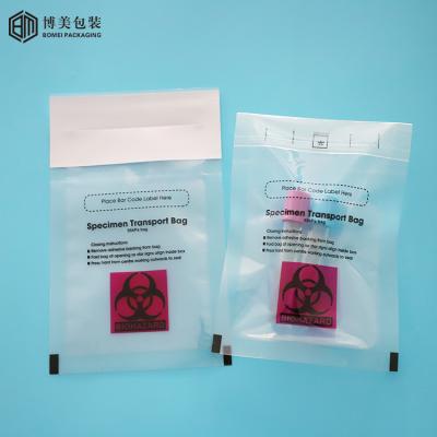 China Free Samples 95kpa Self Adhesive Disposable Specimen Bag 95kpa Bags Custom Medical Biohazard Transport Pouch For Packaging un3373 for sale