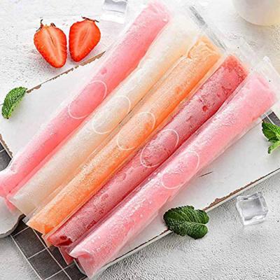 China BIODEGRADABLE Custom Clear Plastic Pop Mold Bags Bio Pouches Popsicle Pouch Packaging BPA Free Plastic Popsicle Pack With Zipper for sale