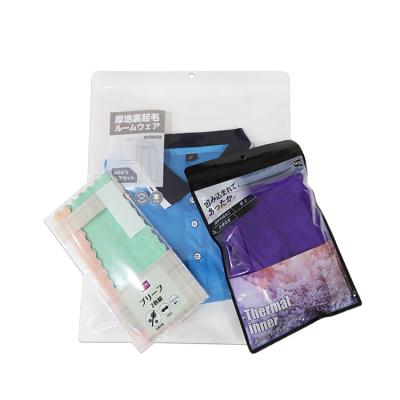 China Recyclable Biodegradable T-shirt Swimwear Zip Lock Packaging For Garment Custom Poly Slider Clear Plastic Clothes Bags for sale