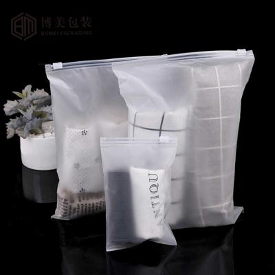 China Recycled Materials Wholesale Custom Frosted Garment Garment Zipper Underwear Plastic Waterproof Ziplock Tote Bag Wholesale Bags for sale