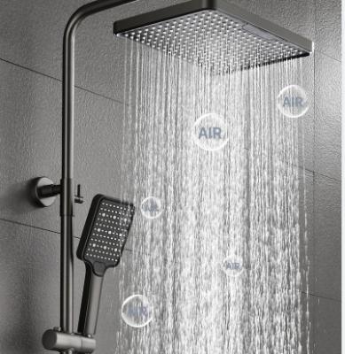 China Without Slide Bar 2023 New High Pressure Trend Hand Rotating Power Shower Head Shower Set Wall Mounted for sale