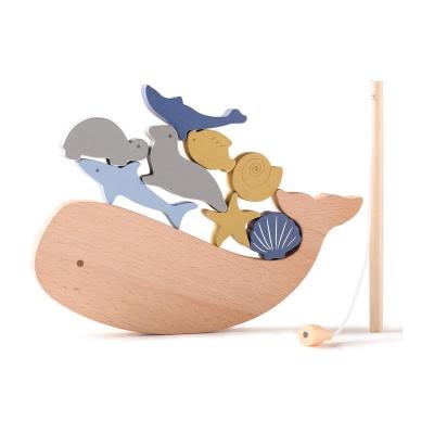 China Eco-Friendly Wooden Material Wooden Stacking And Fishing Early Learning Educational Toys Kindergarten Montessori Toys Children Play Toys For Baby Toddlers for sale