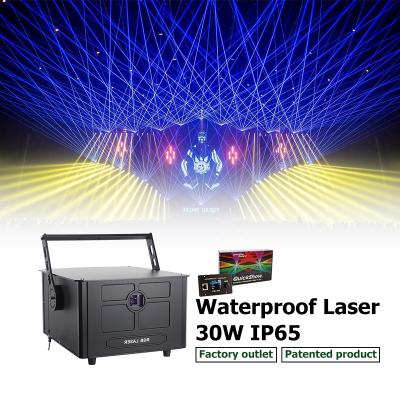 China Hot sale 30w RGB IP65 laser stage dmx landscape light sky light waterproof laser projector outdoor laser light for sale