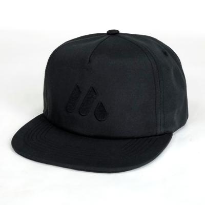 China 5 Custom Unstructured Custom Logo Sports Caps With String Snapback Nylon Flat Brim Panel Hats Waterproof for sale