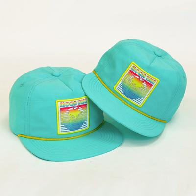 China COMMON Design Your Own Gorras Running Hat Logo 5 Panel Patch Logo 5 Panel Nylon Woven Sport Golf Cord Hat for sale