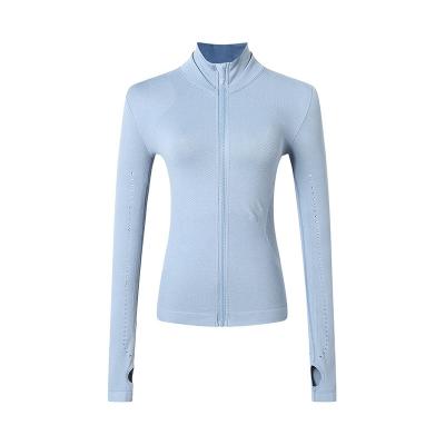 China New Yoga Autumn And Winter Sportswear Jacket Zipper Collar Long Sleeve Slim Fit Moisture Support Breathable Running Wicking Top for sale