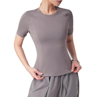 China Breathable Fat Millimeter Sports Large Size Women's Fitness T-shirt Quick-Drying Quick-Drying Yoga Clothes Tops Summer Thin Slim Fitness T-shirt for sale