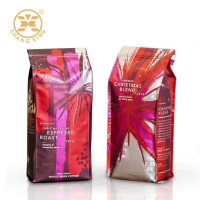 China Reusable Plastic Barrier Aluminum Foil Pouch Stand Up Packaging Coffee Bean Bag With Zipper Logo for sale