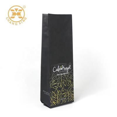 China Barrier coffee bags with valve wholesale hot sale coffee sachet classic flat bottom bag with zipper valve foil food grade coffee bags for sale