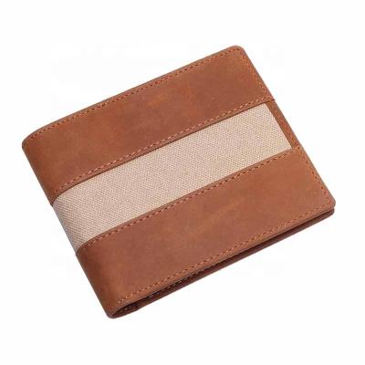 China Wholesale Custom Made Durable RFID Blocking Best Selling Crazy Horse Slim Card Holder Wallet Men Leather Short Purse Men's Wallet for sale