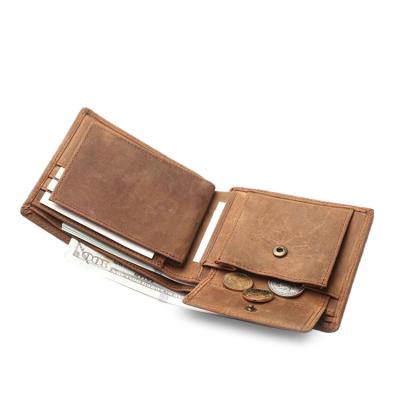 China 2021 Real Goods Men's Custom Leather Hot Selling RFID Leather Wallet Real Blocking Slim Wallet for sale