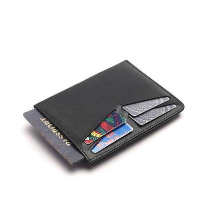 China Custom Wholesale Durable Pull Tap Passport Card Holder RFID Blocking Men Passport Holder Travel Leather Passport Cover Wallet Customized for sale