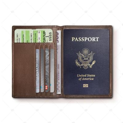 China RFID 2021 hotselling RFID blocking slim folding passport holder leather custom wallet for men for sale