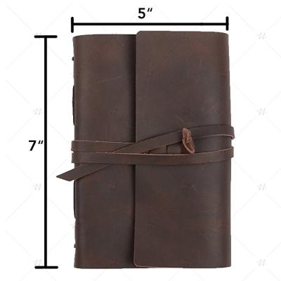 China Durable Gift Handmade Notebook Lined Limit Notepad Paper Genuine Leather Daily Journal for sale