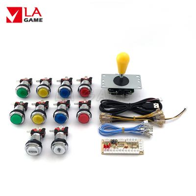 China 1 Player Arcade Controller Zero Delay Diy Encoder To PC Rasberry Pi Pass Buttons Plated Chrome Arcade For Mame Jamma Project LAS-UE104 for sale