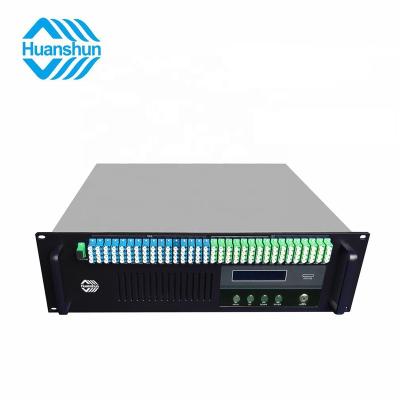 China FTTH 32 64 Output 19/20/21/23/24dB RF CATV 1550nm JDSU30 2*30WIPG Laser FWDM EYDFA Fiber Optic Amplifier With PON for sale